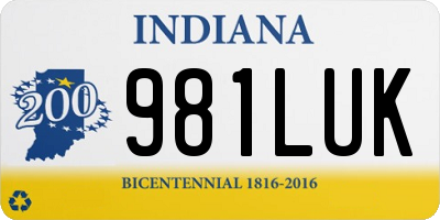 IN license plate 981LUK