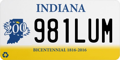 IN license plate 981LUM