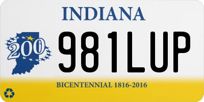 IN license plate 981LUP