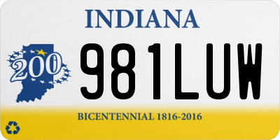 IN license plate 981LUW