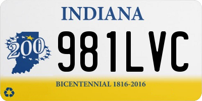 IN license plate 981LVC