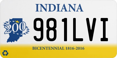 IN license plate 981LVI