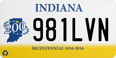 IN license plate 981LVN