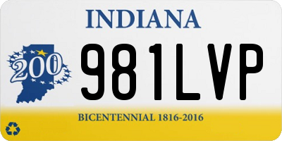 IN license plate 981LVP
