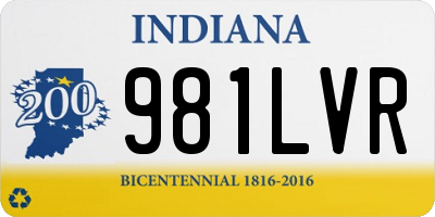 IN license plate 981LVR