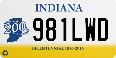 IN license plate 981LWD