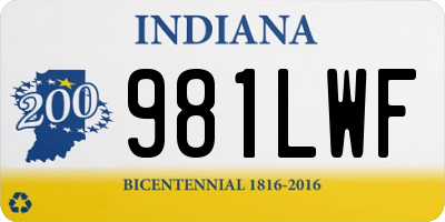 IN license plate 981LWF