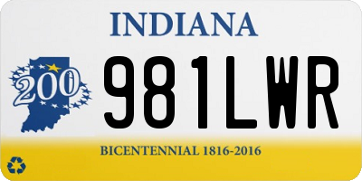 IN license plate 981LWR