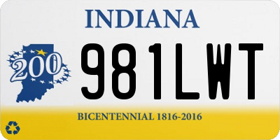 IN license plate 981LWT