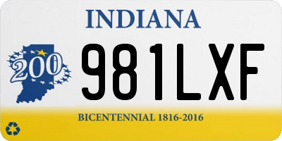 IN license plate 981LXF