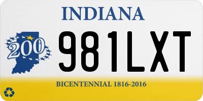 IN license plate 981LXT
