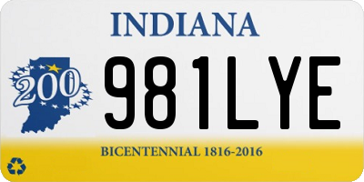 IN license plate 981LYE