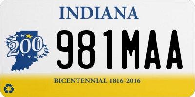 IN license plate 981MAA