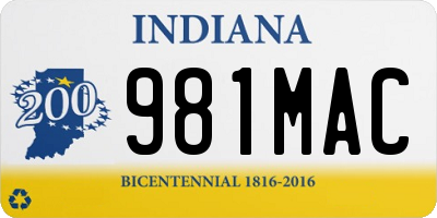 IN license plate 981MAC