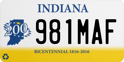 IN license plate 981MAF