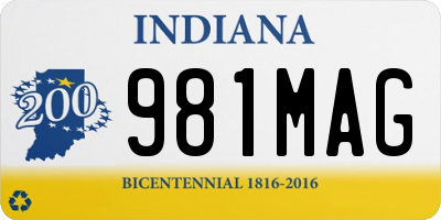 IN license plate 981MAG