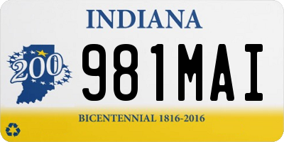 IN license plate 981MAI