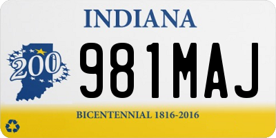 IN license plate 981MAJ