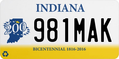 IN license plate 981MAK