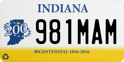 IN license plate 981MAM