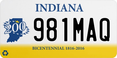IN license plate 981MAQ