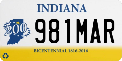 IN license plate 981MAR