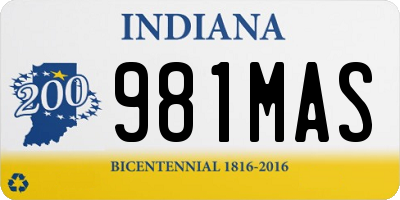 IN license plate 981MAS
