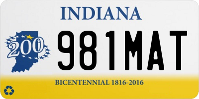 IN license plate 981MAT