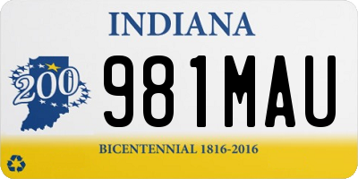 IN license plate 981MAU