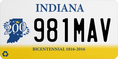 IN license plate 981MAV