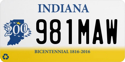 IN license plate 981MAW