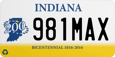 IN license plate 981MAX