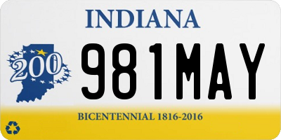 IN license plate 981MAY