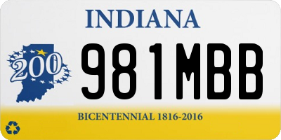 IN license plate 981MBB