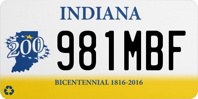 IN license plate 981MBF