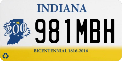 IN license plate 981MBH