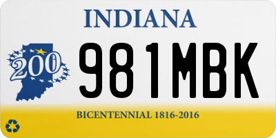 IN license plate 981MBK