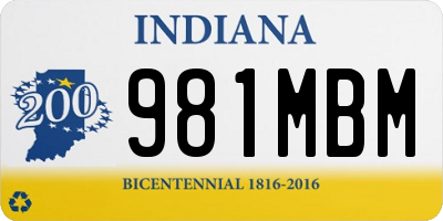 IN license plate 981MBM