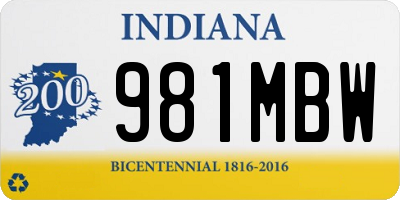 IN license plate 981MBW