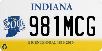IN license plate 981MCG