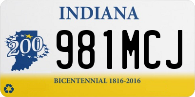 IN license plate 981MCJ