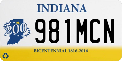 IN license plate 981MCN