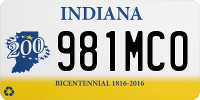IN license plate 981MCO