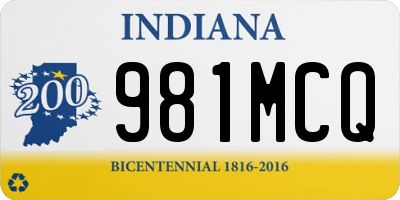 IN license plate 981MCQ
