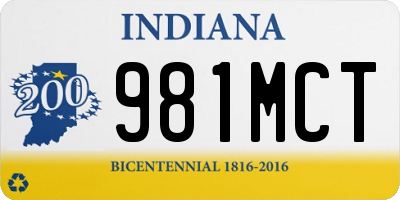 IN license plate 981MCT