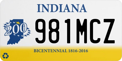 IN license plate 981MCZ