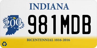 IN license plate 981MDB
