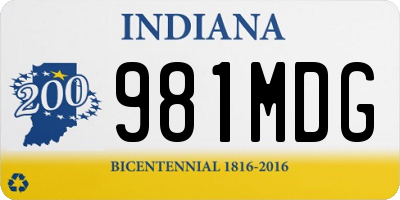 IN license plate 981MDG