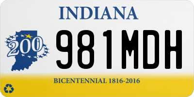 IN license plate 981MDH