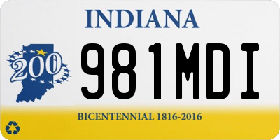 IN license plate 981MDI